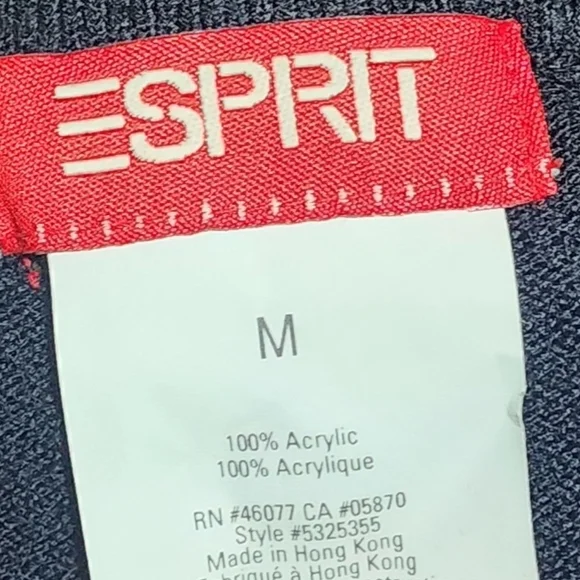 Chic Vintage Y2K Esprit Black Long Sleeve “Boat-Neck” Sweater Top - Size Medium - Picture 6 of 8